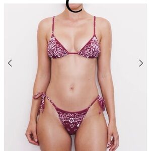 NEVER WORN Tropic of C Bandana Print String Bikini Set